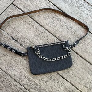 Michael Kors Signature Belt Bag With Chain